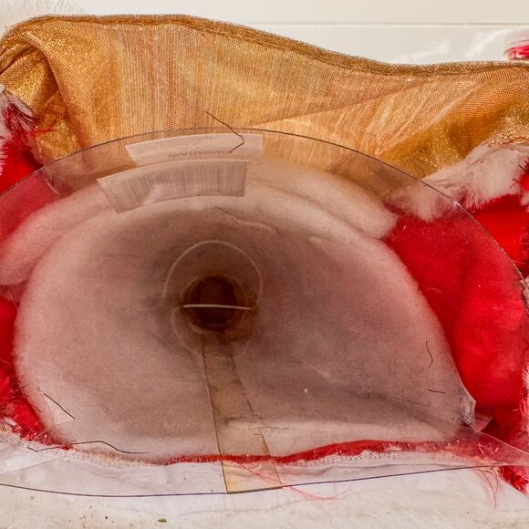 Traditional Red and Gold Santa Treetop/Tabletop Christmas Holiday Decor, 12”H - Picture 8 of 9